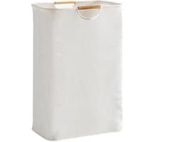 Ulisem - Wasmand - 72 liter opvouwbaar - 40x30x60 cm - Verstevigde handvatten - Waterafstotend - Wit - Zelfstaand - Lichtgewicht en draagbaar - Geschikt voor reizen en slaapzaal