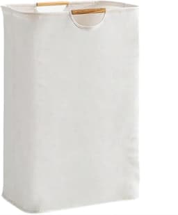 Ulisem - Wasmand - 72 liter opvouwbaar - 40x30x60 cm - Verstevigde handvatten - Waterafstotend - Wit - Zelfstaand - Lichtgewicht en draagbaar - Geschikt voor reizen en slaapzaal — thumbnail 1