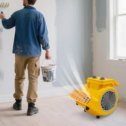 Industriële Ventilator - Radiaal Droger - Vloeren Drogen - 3 Snelheden Instelbaar - 28x26x33 cm - Geel — thumbnail 2
