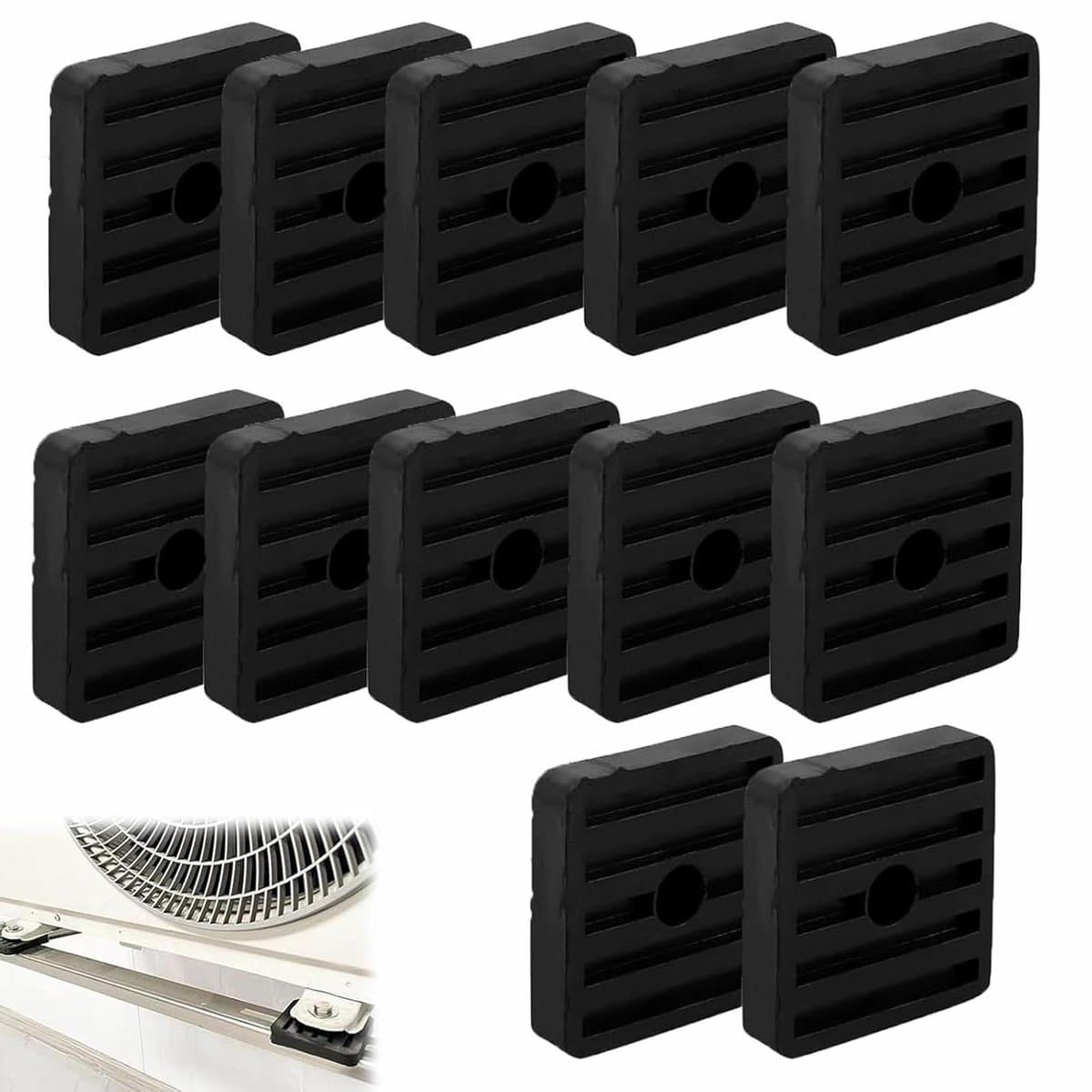 Rubberen Trillingsdempers - Airco Voetjes - Airco Geluid Dempen - Hoge Hardheid Rubber - 8 stuks - Zwart — afbeelding 1
