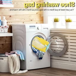 Set van 2 waszakken voor schoenen, wasmachine, met rits voor bescherming, herbruikbaar en duurzaam, ideaal voor efficiënt reinigen van sportschoenen en leren schoenen — thumbnail 5