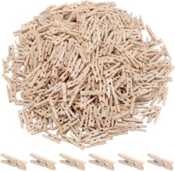 600 stuks mini houten wasknijpers voor ambachtelijke decoratie, DIY projecten en knutselen, 1 x 0,3 cm — thumbnail 1