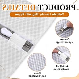 4-delige waszakken set, ademende waszakken met rits voor delicate kleding, lingerie en sokken wassen — thumbnail 2