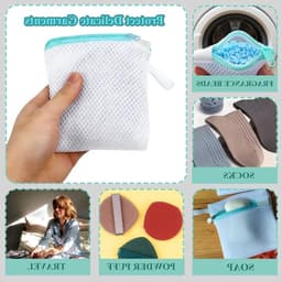 Kleine waszakken set van 6, herbruikbare opbergtassen met ritssluiting voor delicate kleding, ideaal voor reizen, thuis en hotelgebruik, beschermt sokken en handschoenen — thumbnail 3