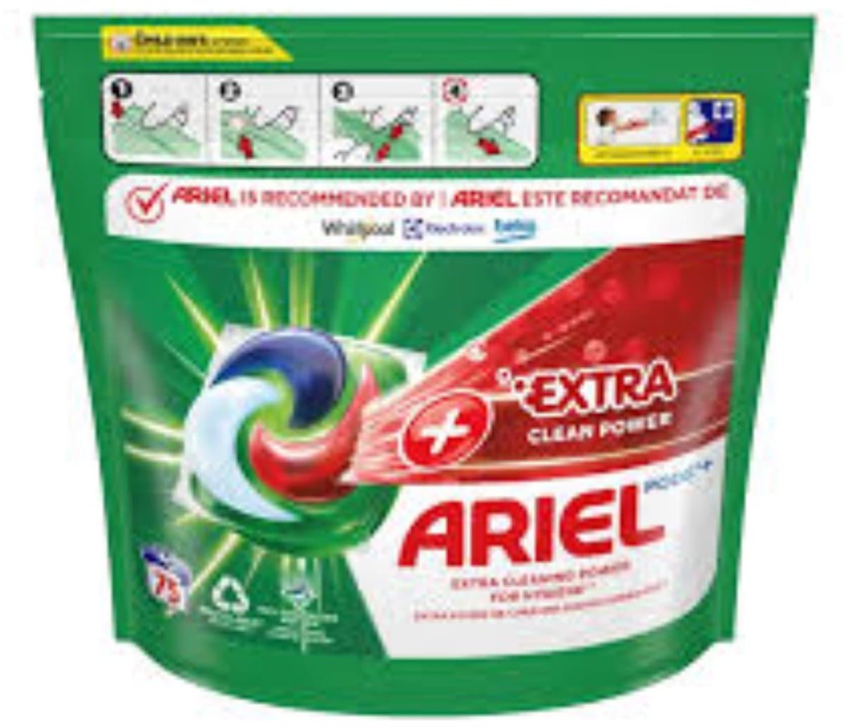 Ariel All in 1 Pods Extra Clean Power 75 Stuks (+Ultra Vlek Verwijderaar) — afbeelding 1