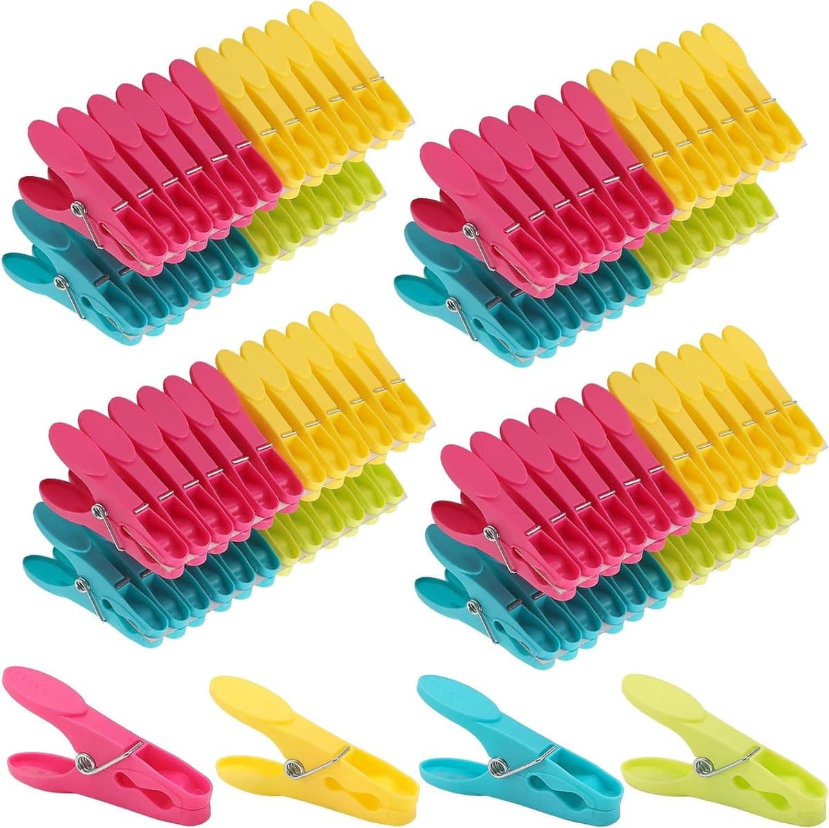 Sterke waslijnharingen met zachte clipveer - 96 stuks antislip wasknijpers, UV-bestendig en vlekvrij voor binnen en buiten gebruik — afbeelding 1