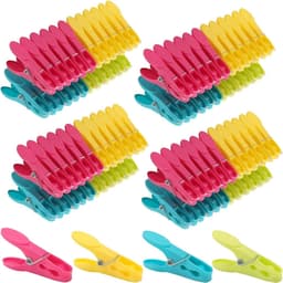 Sterke waslijnharingen met zachte clipveer - 96 stuks antislip wasknijpers, UV-bestendig en vlekvrij voor binnen en buiten gebruik — thumbnail 1