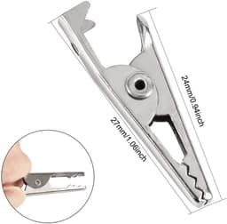 Mini Metalen Clips - Krokodil Klemmen - Doe Het Zelf - Roestbestendig Vernikkeld - 600 Stuks - Zilver — thumbnail 2