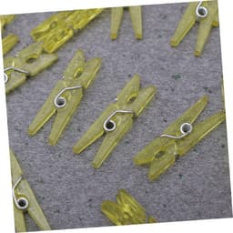 Mini Wasknijpers - Kleine Clips - Huisdecoratie Knutselen - Veerbelaste Klem - 100 Stuks - Geel — thumbnail 2