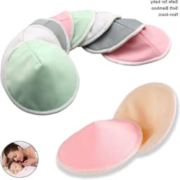 Herbruikbare Borstvoeding Pads - 8 Wasbare Pads + Nat Zak + Waszak, Zachte Nipple Covers voor Moeders - Ideaal voor Borstvoeding en Maternity (Pastel Touch, Groot 4.7 inch) — thumbnail 4