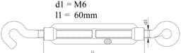 aladdien - Design61 Set van 2 spansloten - Spanhaken voor waslijn - Zilver - Draadspanners voor draadhekken - Voor buitengebruik - M6 x 60 mm — thumbnail 5