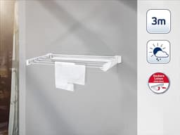 ZMR® Wanddroogrek - Wasrek - Droogrek - 3m - Wit - 37cm x 71cm x 6cm — thumbnail 3