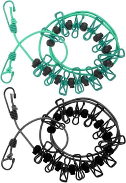 Waslijn met clips - Reis waslijn - Kleding drogen - Winddicht ontwerp - 2 stuks - Willekeurig — thumbnail 1