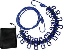 Reiswaslijn - Uittrekbaar - Kleding Drogen - Met Knijpers - Tot 3.6m - Blauw — thumbnail 1