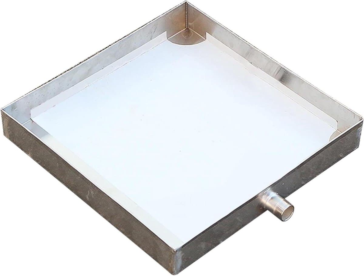 Wasmachine Bak - Lekbak Onder - Vochtige Ruimtes - Roestvrij Staal - 48x48x5cm - Zilver — afbeelding 1