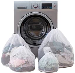 Waszak - Toilettas - Waszakken Voor Wasgoed - Waszak met trekkoord - Zak met trekkoord en grof gaas - Speciaal voor wasmachines - Netzak met trekkoord - Vormvast - 30*40cm — thumbnail 2