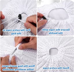 Netto Laundry Bag 50x60cm met Trekkoord, Wasbare Witte Waszak voor Thuis, Reizen en Universiteiten — thumbnail 2