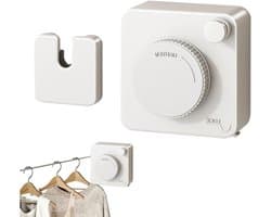 Intrekbare Waslijnen - Drooglijnen Binnen - Kleding Drogen - Voorkomt Doorzakken - 48 meter - Wit