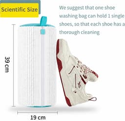 BOTC Schoenen Waszak Set - 2 Stuks - Herbruikbare Waszak voor Schoenen – 360° Diepe Reiniging met Microvezel - Beschermende Schoenen Waszak voor Wasmachine en Droger - Wit en blauw — thumbnail 3