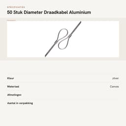 Dailygoods- Draadkabel 50 Stuks - Aluminium Kabeldraad - Zilveren Krimpring-Hulsklem - Geschikt voor Hondentouw/Waslijn - Diameter 8 mm - Laag Gewicht/Hoge Prestaties - Staaldraad — thumbnail 4