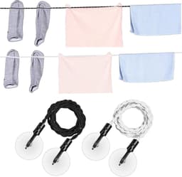 Waslijn - Reiswaslijn Kledinglijn - Kleding Drogen - Windproof - 2.8 meter - Wit — thumbnail 4