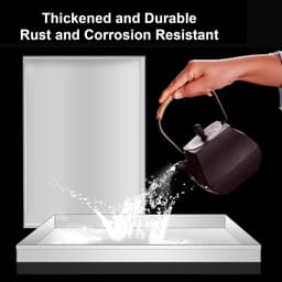 Wasmachine Drip Tray - Onderbouw Bak - Water Opvang - Verhoogde Rand - 60x40cm - Zilver — thumbnail 3