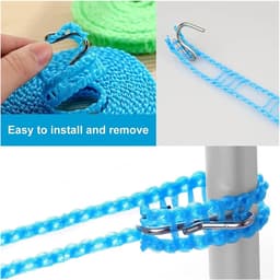 Draagbare Waslijn - Kledinglijn Touw - Buiten Drogen - Winddicht Nylon - 5 Meter - Roze — thumbnail 3