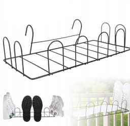 Balkon Droogrek - Schoenen Droogrek - Vensterbank Droogrek - Kledinghanger - Zwart — thumbnail 2
