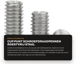 Dailygoods- Madenschroeven M2,5 x 2,5 mm - 100 Stuks - Roestvrij Staal - Pinschroeven - Bevestigingselementen - Schroefdraadpennen — thumbnail 5