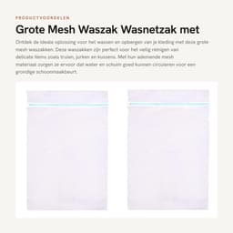 Dailygoods- Waszak Groot 60 x 80 cm - Waszakken voor Wasgoed - Mesh Waszak - Wasnet met Rits - Reistas voor Kleding - Ademend Materiaal — thumbnail 5