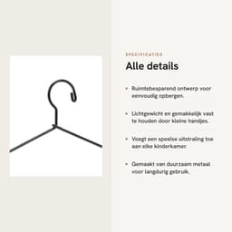 Dailygoods- Poppenkleerhanger Ruimtebesparend - Metalen Hanger - Lichtgewicht - Draagbaar - Decoratief - 150 mm - Poppenhanger — thumbnail 5