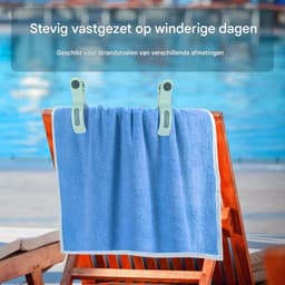 GELLDG Wasknijpers - 8 Stuks - Winddichte Wasdroogklemmen - 10,6x6x2,2cm Max. 6cm Klemopening - Antislip Rubberen Voetjes voor Sporenloos Droog - Geschikt voor Handdoeken, Badlakens en Strandlakens — thumbnail 5
