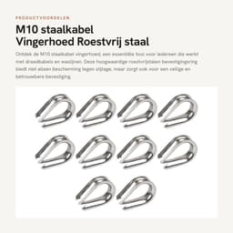 Dailygoods- Staalkabel M10 - Roestvrij Staal 304 - Bevestigingsring - Kabelhuls - Slijtagebescherming - Geschikt voor Draadkabels — thumbnail 5