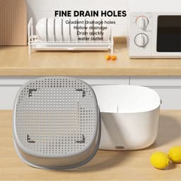 Dailygoods- Wasmachine voor Groenten en Fruit - Levensmiddelreiniger - Ultrasone Technologie - 360 Graden Reiniging - Voedselveilig PP-Materiaal - Grote Opslagcapaciteit - Groentewasmachine — thumbnail 5