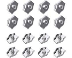 Dailygoods- Kabelklemmen Roestvrij Staal 304 - Zelfklevende Bevestigingsklemmen - Rigging Bevestigingselementen - Voor Waslijn/Banners - Duurzaam/Robuust - 8 x 15 mm - Bevestigingsklem