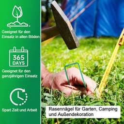 Dailygoods- Grondanker 30 stuks - U-vormige nagels 15 cm - Anti-roest bevestigingsanker - Groen - Stevig - Voor bevestiging van hekken en kunstgras - Grondnagels — thumbnail 4