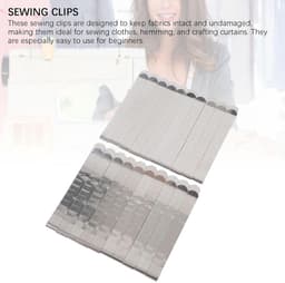 Naailiniaal, roestvrijstalen zomengereedschap met maatmarkeringen, 3 inch professionele stoffen klemmen voor kledingmontage en gordijntoepassingen, 20-delige set — thumbnail 5