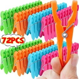 Wasknijpers Kunststof - Kledinghangers Klemmen - Kleding Drogen - Winddicht Anti-slip - 24 stuks - Kleurrijk — thumbnail 4