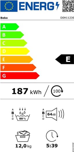 BEKO D0H11230 Warmtepompdroger 12 kg Franse display — thumbnail 2