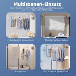 Waslijn uittrekbaar - Oprolbare lijn - Kleding drogen - Verstelbare elasticiteit - 42 meter - Grijs — thumbnail 4