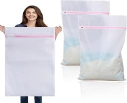 VHV - Waszak - extra grote XXL wasnet met verborgen ritssluiting - voor wasmachine, reizen en kleding opbergen — thumbnail 1