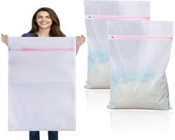 VHV - Waszak - extra grote XXL wasnet met verborgen ritssluiting - voor wasmachine, reizen en kleding opbergen