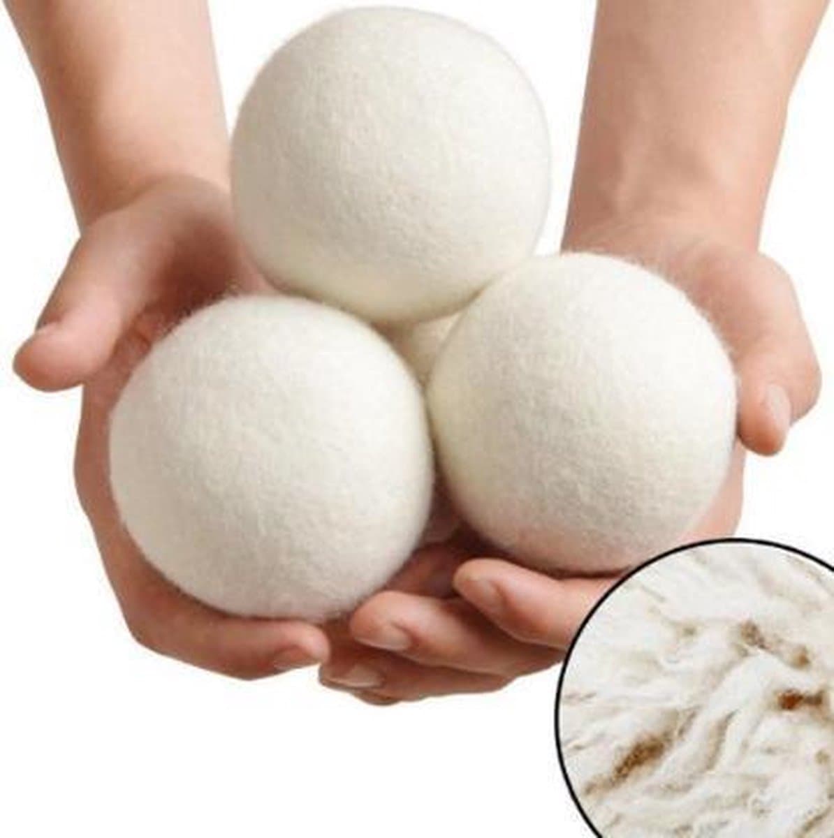 Duurzame wollen droger ballen - Drogerballen - Dryer balls - Wasdroger ballen - Ballen voor snellere droogtijd - Drogerbollen - 6 stuks — afbeelding 1