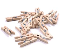 Houten mini knijpers- 20 stuks- Ideaal voor foto's en andere huishoudelijke/zakelijke artikelen — thumbnail 2