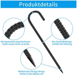 Set van 8 Grondankers voor Tent of Tuin — thumbnail 4