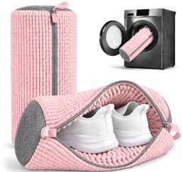 BOTC Waszak schoenen - 2 stuks - Herbruikbaar - Wasmachine&Droger - voor Sneakers en Tennisschoenen - Lichtroze en Donkergrijs — thumbnail 1