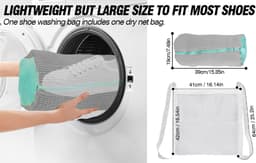 Schoenwaszak voor wasmachine - 2 stuks - grijs - met 360° reinigingsfleece - voor sneakers en schoenen - waszak voor wasmachine en droger — thumbnail 4
