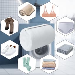 Waszakken van netstof voor wasgoed, waszak met ritssluiting voor kleding, ondergoed, beha's, rond — thumbnail 4