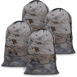 4 Stuks Katoenen Waszakken met Trekkoord, 70×90 cm Netwaszakken voor Delicate Kleding, Wasmachine Bescherming en Organisatie — thumbnail 1