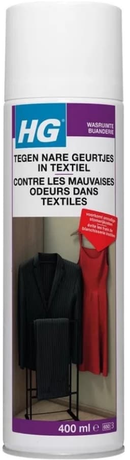 3 x HG - Tegen Nare Geurtjes In Textiel - Natuurlijk Zuiveringsproces - Veilig Voor Alle Textiel - 400 ml - Bulkverpakking - Geurverwijdering textiel - Douchemop - Stankmoleculen oplossen — thumbnail 2